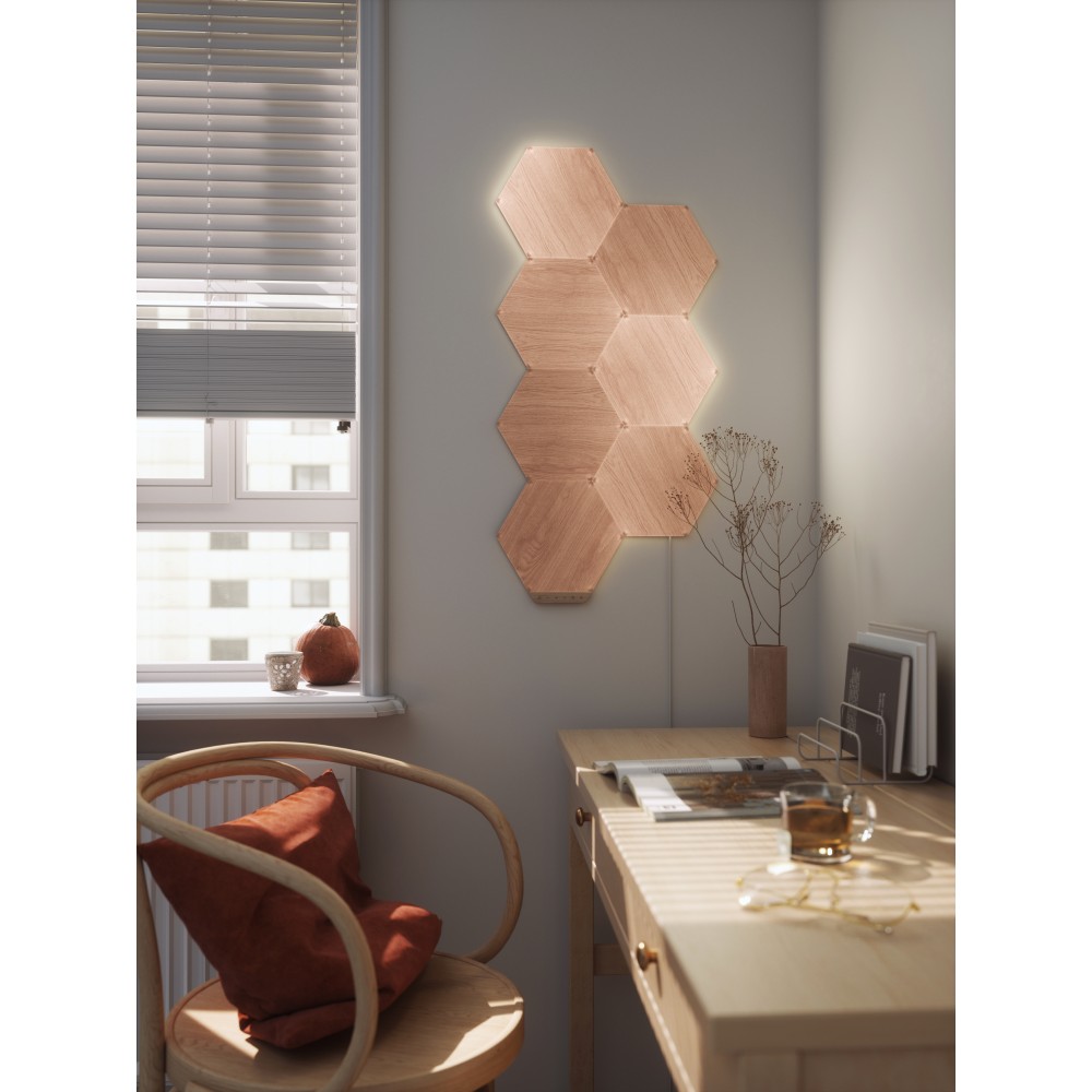 Nanoleaf Elements 木紋六角形智能燈板入門套裝 (7塊)