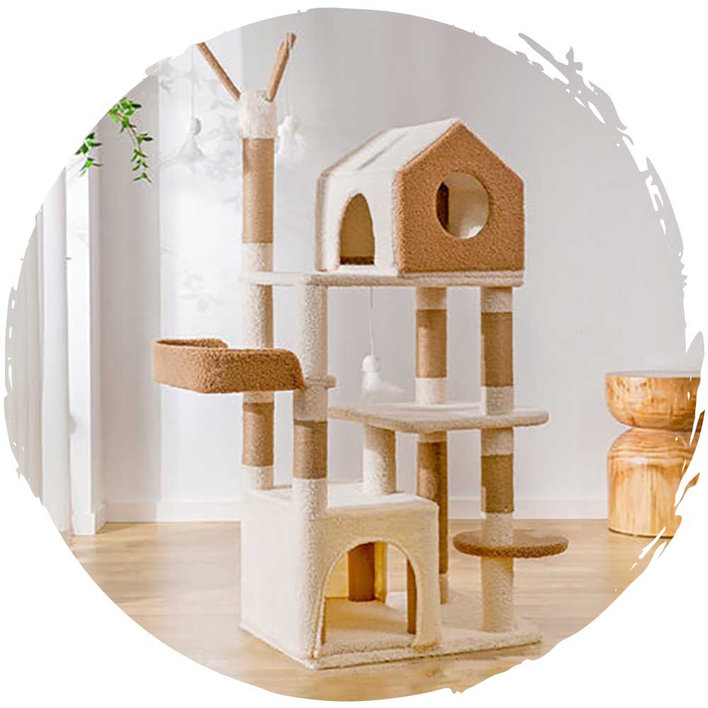 挪威風多貓大型劍麻貓抓柱貓別墅跳台 (大型5層款｜126cm)