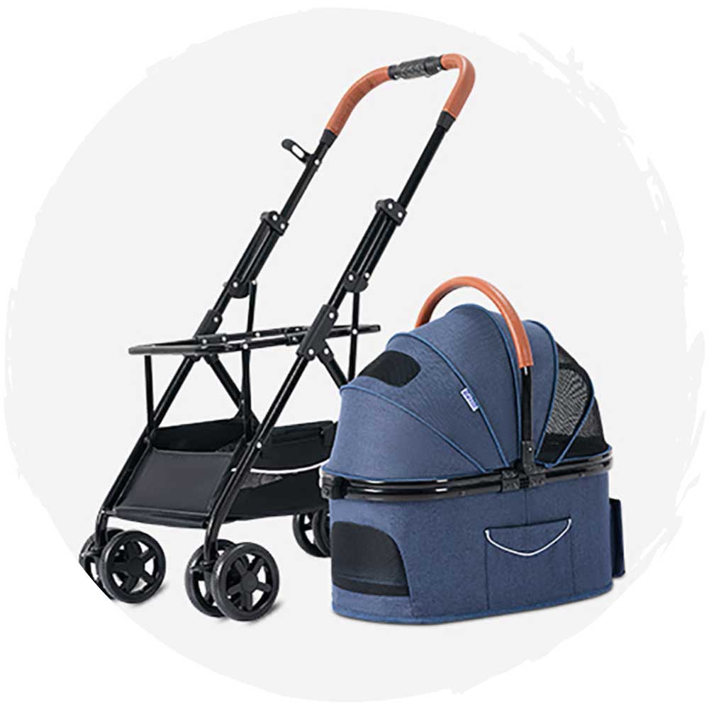 Bello 高座和風大座艙 可摺疊可分拆狗狗手推車（寵物承重：15kg）