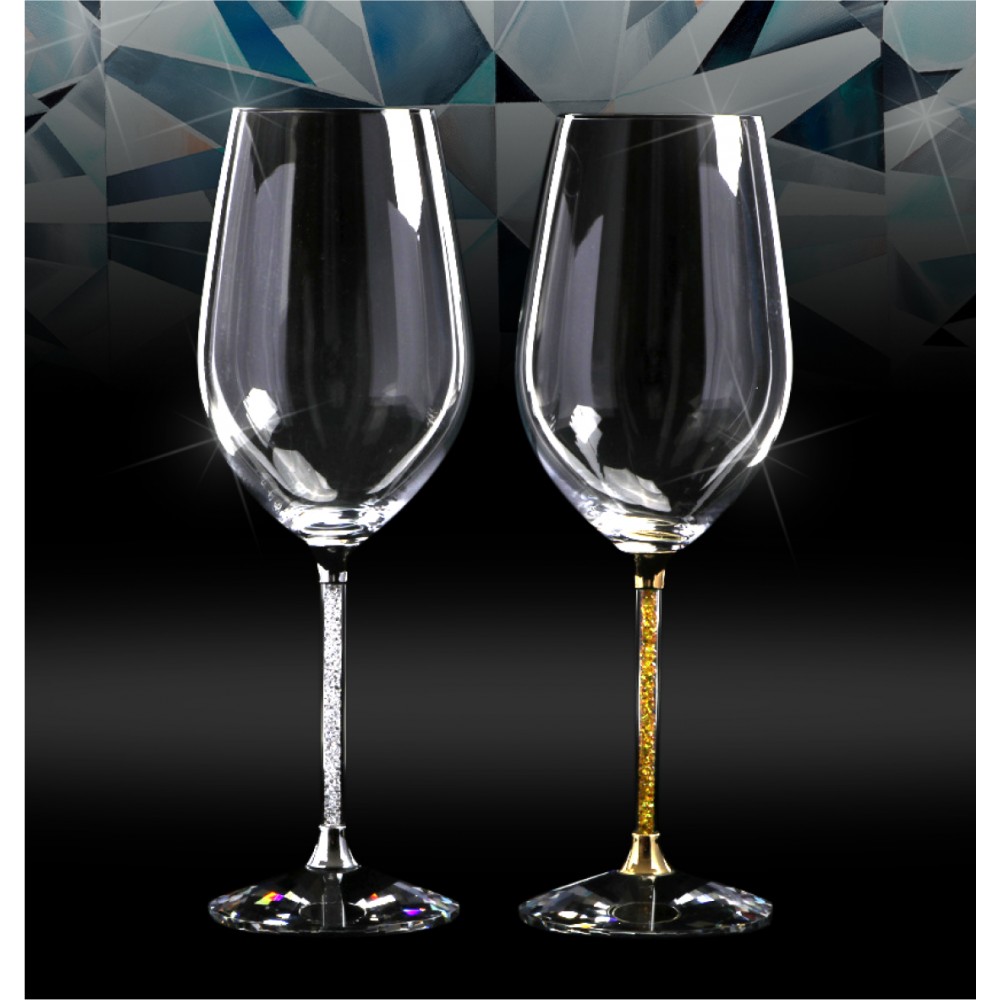 捷克水晶酒杯24K金箔加水晶套裝
