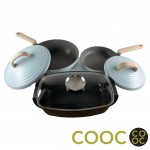 COOC 多功能煮食煎蒸烤焗盤 + 年輪系列24cm煎鑊連蓋 + 年輪系列30cm炒鑊連蓋 
