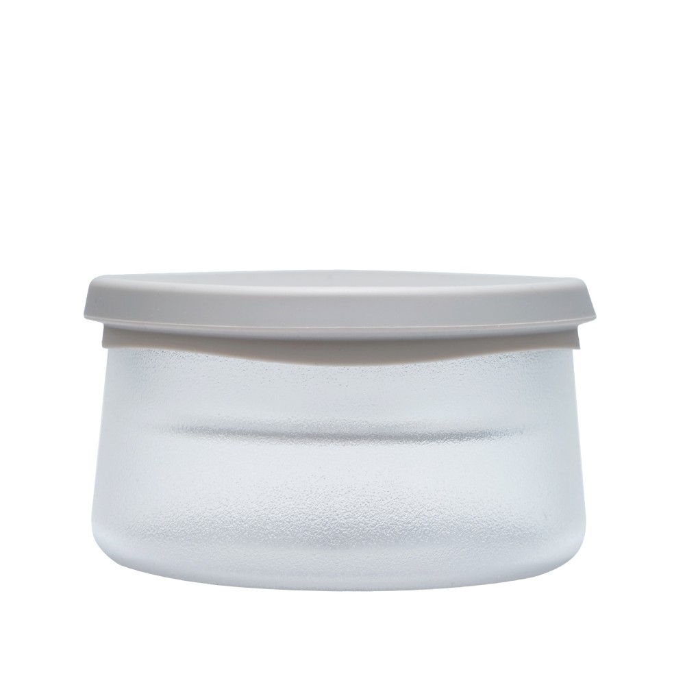 750ml 矽膠塗層雙層玻璃食物儲存盒 - 透明塗層配石灰蓋