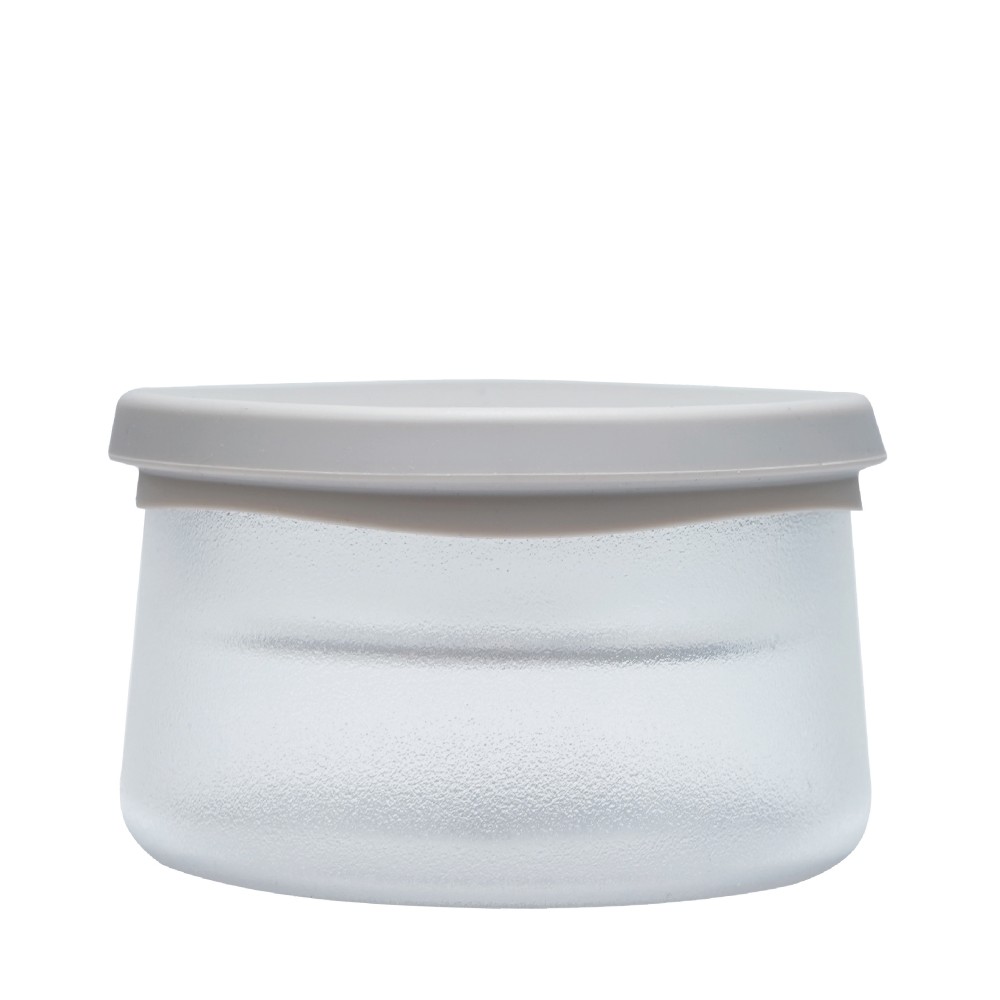 950ml 矽膠塗層雙層玻璃食物儲存盒 - 透明塗層配石灰蓋