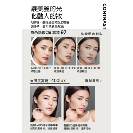 AMIRO Oath 自動感光高清 LED美妝鏡(特別版 - 粉紅色)