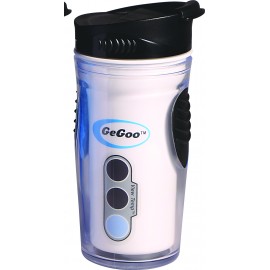 GeGoo Brand Non Slip Double Wall Coffee Mug with View Temp Indicator 400ml 休閒型防滑雙層保溫保冷咖啡杯   			