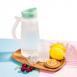 1500ml 矽膠絲感塗層玻璃水瓶 - 粉綠色
