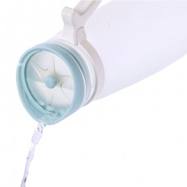 1500ml 矽膠絲感塗層玻璃水瓶 - 粉藍色