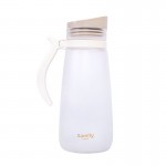 1500ml 矽膠絲感塗層玻璃水瓶 - 石灰色