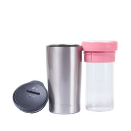 TRIO 保溫玻璃隨行杯 - 粉紅色 ｜咖啡杯｜茶杯