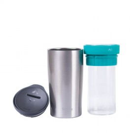 TRIO 保溫玻璃隨行杯 - 綠松色｜咖啡杯｜茶杯