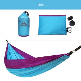 Mastertool-雙人藍色吊床，超輕戶外防側翻露營休閒，戶外鞦韆