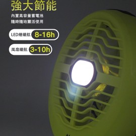 Mastertool-綠色-USB充電式野營帳篷風扇營燈