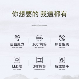 Mastertool-綠色-USB充電式野營帳篷風扇營燈