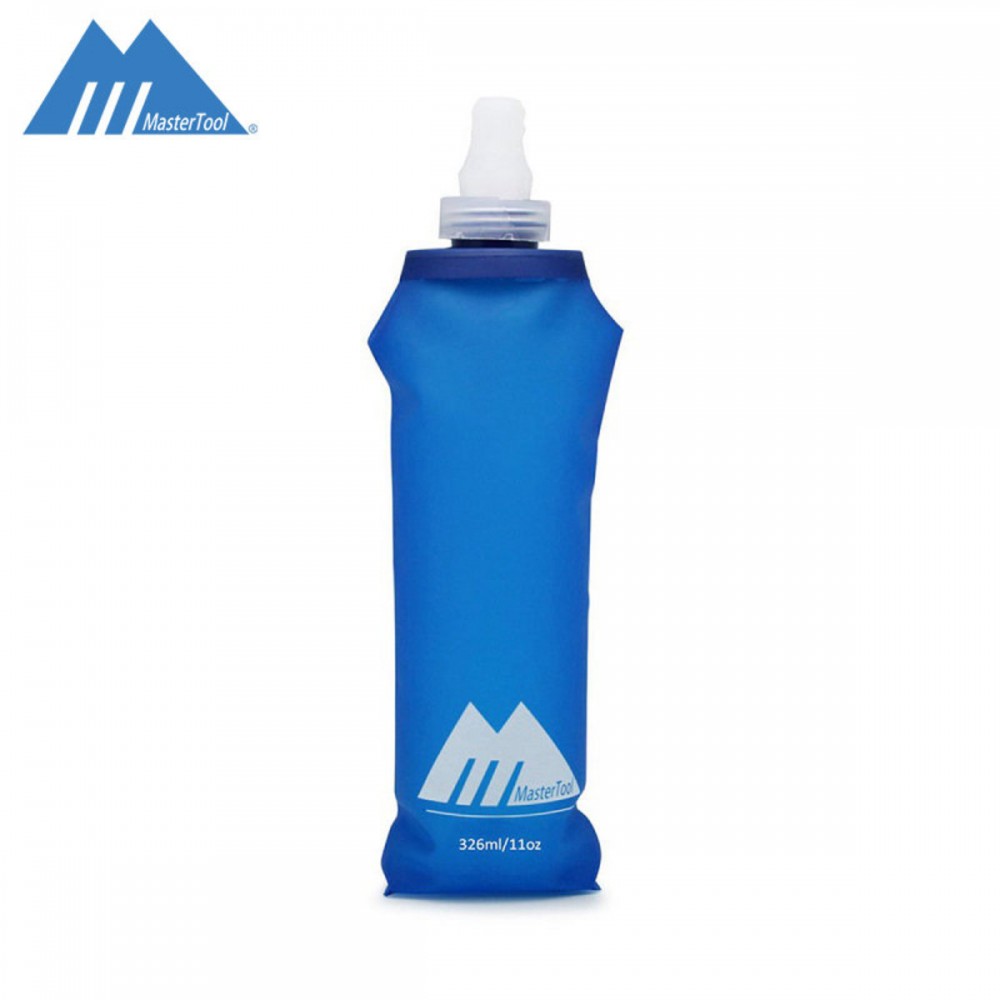 MasterTool-戶外運動單車登山馬拉松可折疊水瓶/軟身水樽-326ml