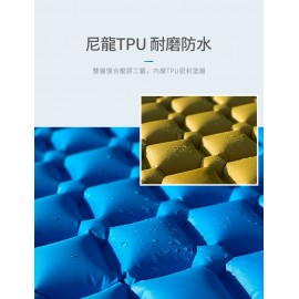 Mastertool -雙人充氣睡墊,戶外露營超輕露營氣地蓆充氣床，天藍色