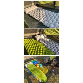 Mastertool- 單人帶枕充氣睡床墊,戶外露營床，超輕地蓆，充氣床，灰色