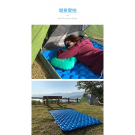 Mastertool -雙人充氣睡墊,戶外露營超輕露營氣地蓆充氣床，天藍色