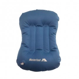 升級版戶外輕便充氣枕頭旅行枕便攜護頸靠枕連袋，按壓u型折疊露營，午睡枕按壓式氣枕，藍色