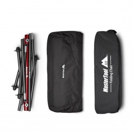 Mastertool -高背輕量戶外露營鋁合金折疊椅，沙灘椅，黑色