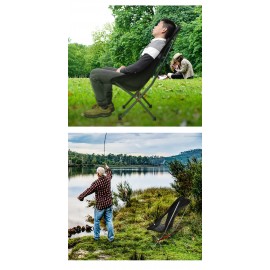 MAsterTool -高背輕量戶外露營鋁合金折疊椅，沙灘椅，灰色