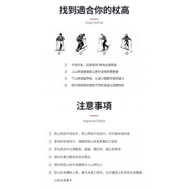 MasterTool-戶外登山杖多功能爬山徒步手杖，航空7075超輕鋁合金行山杖（帶避震），戶外登山杖，超輕超短T柄，收縮後49cm長 - 藍色