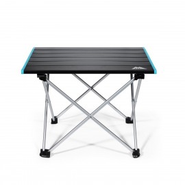 [僅1KG]戶外防水燒烤露營桌全鋁合金摺叠行山枱，釣魚桌-小號（黑色），尺寸：40*35*29 cm