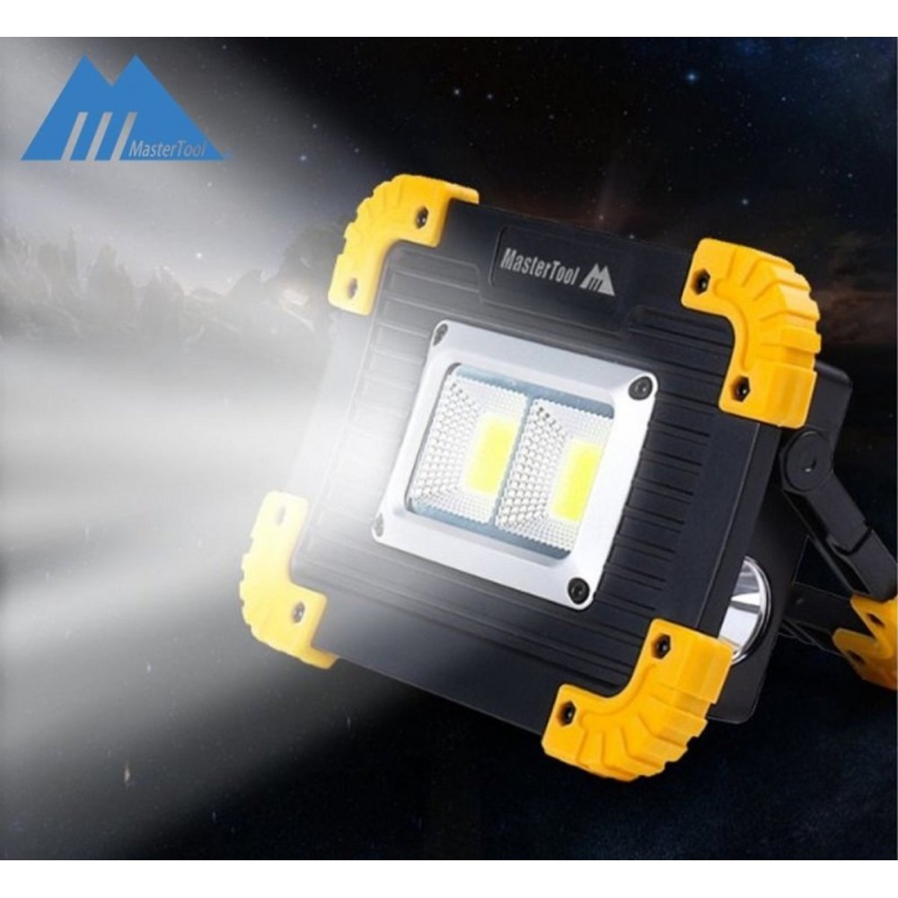 MasterTool-露營燈，手提燈，工作燈，戶外應急燈，大功率露營照明燈，多功能照明燈，COB超亮，可充電，移動電源 - 不連電池