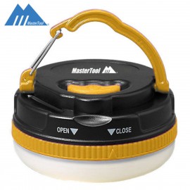MasterTool-戶外防水野營燈，露營燈，營地掛燈，家用應急燈，帳篷燈，带掛扣及有磁鐵 - 黃色
