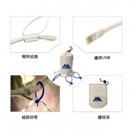 MasterTooll- 戶外露營帳篷燈條，可彎曲防水露營燈條，帳篷掛燈，USB燈條，簡易燈籠燈帶，營地燈帶，1.5米長（15個LED燈，正白燈）