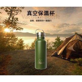 MasterTool- 500ml真空不鏽鋼保溫瓶-軍綠色，雙層，保冷杯，防漏水樽，304不鏽鋼材質，不含雙酚A