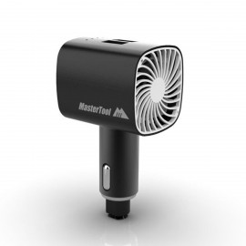 MasterTool-3合一車用電器負離子淨化器, 空氣淨化器+雙USB QC 3.0車充+應急破窗錘、除臭劑和汽車空氣清新器, 安全錘