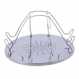 MasterTool-折疊式露營爐烤麵包架托盤，圓形不銹鋼烤架 (家用可以)