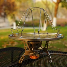 MasterTool-折疊式露營爐烤麵包架托盤，圓形不銹鋼烤架 (家用可以)