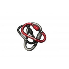 MasterTool-帶鎖鋁合金登山扣，戶外多功能安全掛扣 - 3件裝（黑色，紅色，灰色）