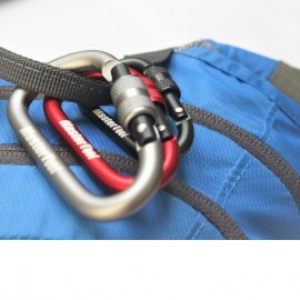 MasterTool-帶鎖鋁合金登山扣，戶外多功能安全掛扣 - 3件裝（黑色，紅色，灰色）