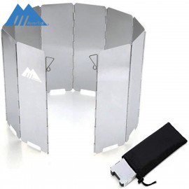 MasterTool- 露營爐防風罩，10片鋁製折疊露營爐戶外風擋, 金屬擋風板附手提袋