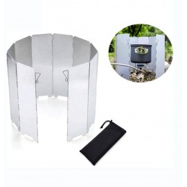 MasterTool- 露營爐防風罩，10片鋁製折疊露營爐戶外風擋, 金屬擋風板附手提袋