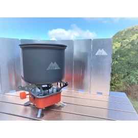 MasterTool -單人露營煮食鍋，戶外露營鍋+碗套裝(1套2件），輕量火鍋套裝鍋，非常適合背包旅行，戶外露營，徒步各野餐。手柄可折疊，野炊餐具。送收納袋