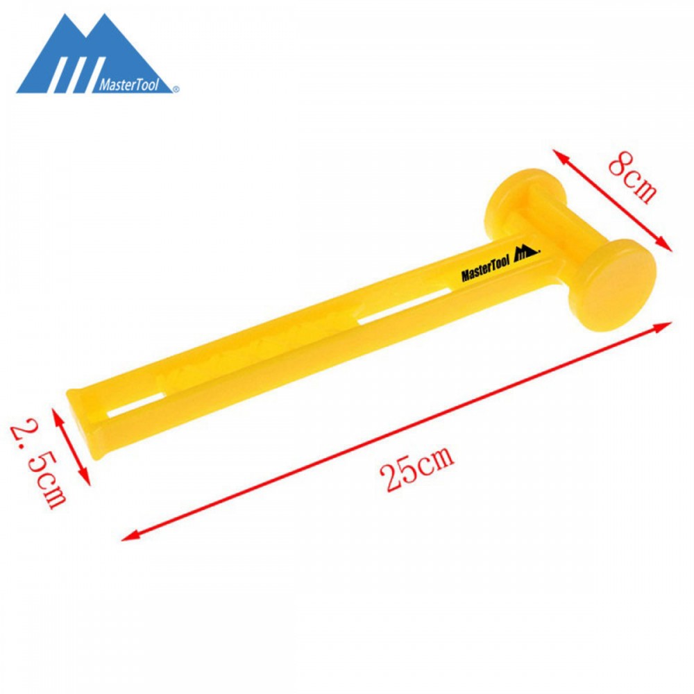 MasterTool-塑膠營釘鎚 - 黃色，可擕式塑膠帳篷樁釘鎚去除器，功能野營帳篷地釘槌帳篷釘錘，野營鎚