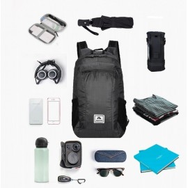 MasterTool-戶外折疊背包,灰色-MasterTool- 20L，旅行登山包，可折疊雙肩背包，超輕防水騎行背包，防水背包，防水背囊，新款輕便多功能運動休閒雙肩包-含收納袋