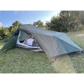 MasterTool-單人雙層超輕帳篷-綠色，(包括帳篷和所有配件)，防風防雨帳篷，徒步桿帳篷 超輕背包帳篷，適合四季使用。易安裝雙層戶外防水帳篷