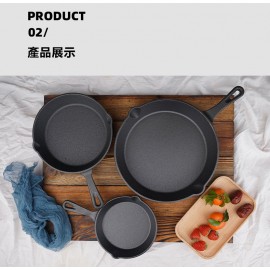 鑄鐵平底鍋套裝，套裝含(1pc 10吋單柄煎鍋+1pc 特大號不銹鋼刷鍋網鏈)，10吋單柄煎鍋，可於家用及户外露營用， 特大號不銹鋼刷鍋網鏈，可於清潔廚房煮食用具、餐具及杯子