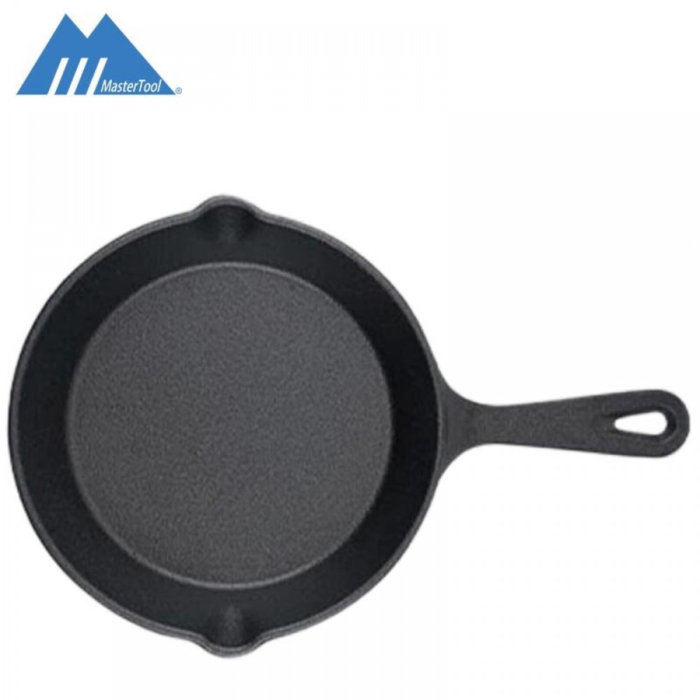 MasterTool-8吋鑄鐵單柄煎鍋，鑄鐵平底一體鍋，鑄鐵鍋，可於家用及户外露營用