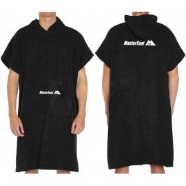 MasterTool-游泳浴巾，浴袍，速乾毛巾，速乾斗篷，大人兒童吸水毛巾，海邊沙灘野餐墊 - 黑色