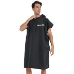 MasterTool-游泳浴巾，浴袍，速乾毛巾，速乾斗篷，大人兒童吸水毛巾，海邊沙灘野餐墊 - 黑色