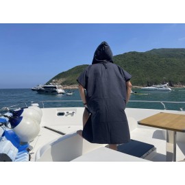 MasterTool-游泳浴巾，浴袍，速乾毛巾，速乾斗篷，大人兒童吸水毛巾，海邊沙灘野餐墊 - 黑色