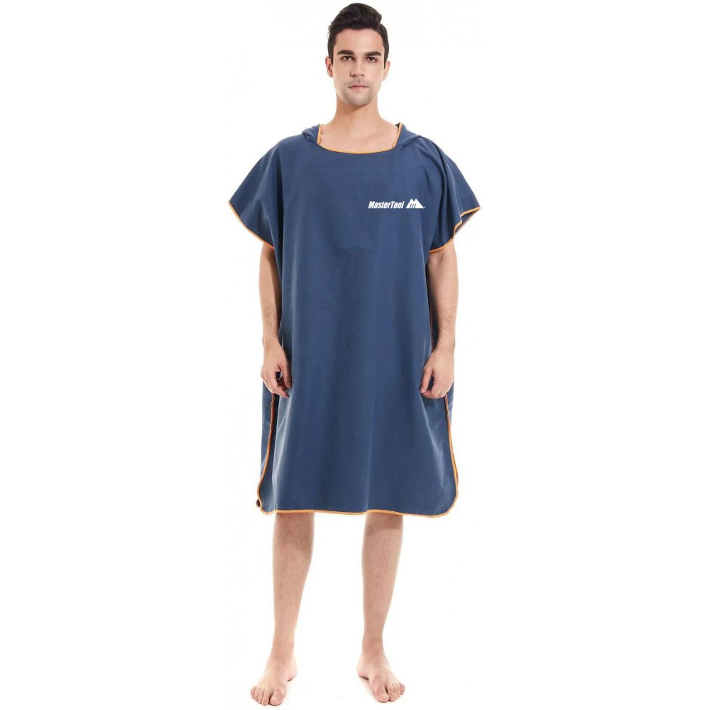 MasterTool-游泳浴巾，浴袍，速乾斗篷，速乾毛巾，大人兒童吸水毛巾，海邊沙灘野餐墊 - 藏青色