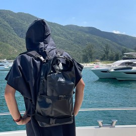 MasterTool-游泳浴巾，浴袍，速乾斗篷，速乾毛巾，大人兒童吸水毛巾，海邊沙灘野餐墊 - 藏青色