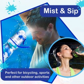 MasterTool-有蓋保凍噴霧安全鎖水樽壺, 590ml運動降温透心涼運動水壺 -20oz