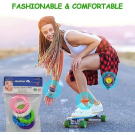 MasterTool-EVA彈簧防蚊圈10條裝，EVA彈簧防蚊圈套裝，防蚊手環，天然驅蚊手帶-混合五種顏色(白色，粉紅色，綠色，藍色，紫色) ，天然植物精油防蚊驅蚊手環